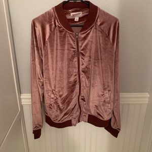 Velvet zip up sweatshirt